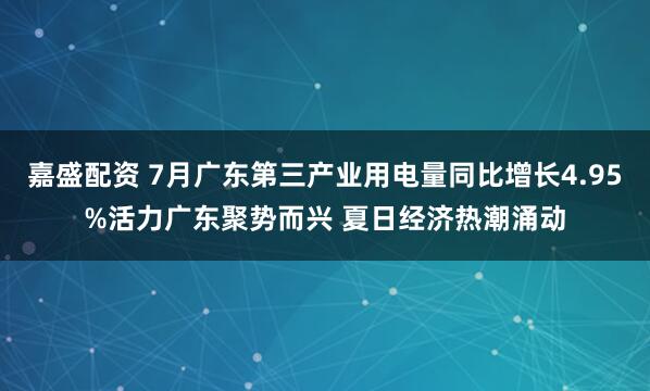 嘉盛配资 7月广东第三产业用电量同比增长4.95%活力广东聚势而兴 夏日经济热潮涌动